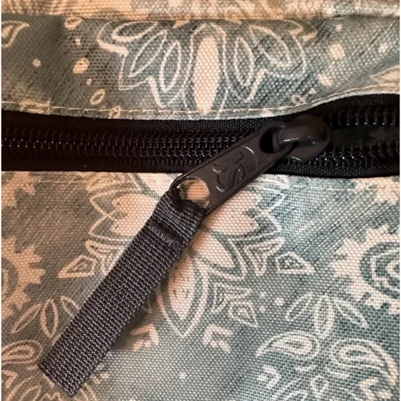 Jansport Blue White Floral Paisley Purse Backpack Style Nice Clean EUC - Picture 2 of 5